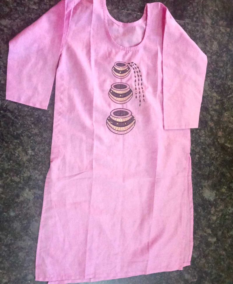 Pink Printed Kurta