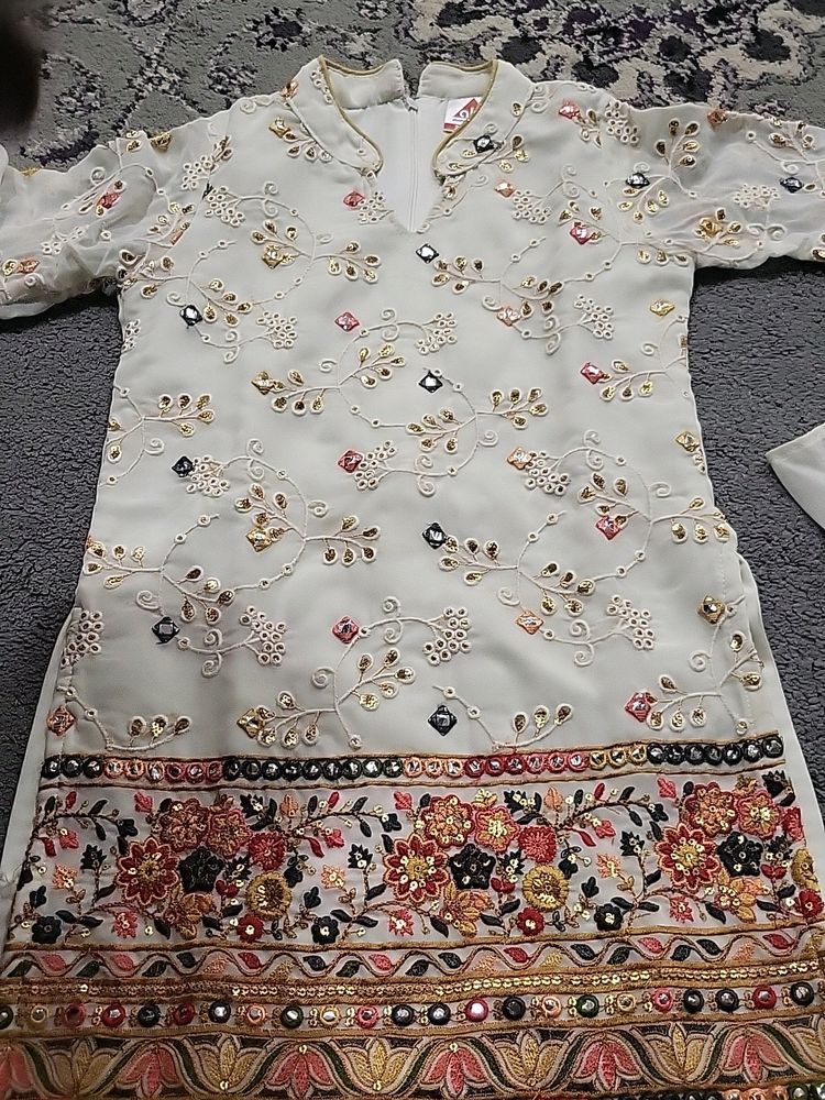 Cream Garara For Girls