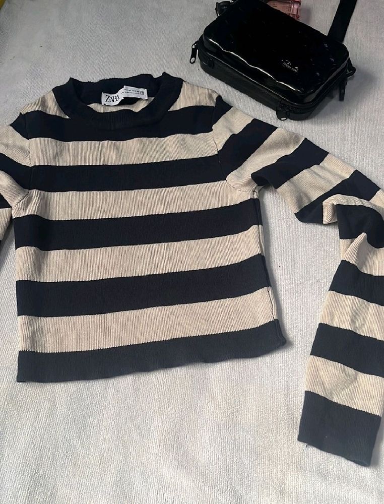 Zara Striped Long Sleeve Top