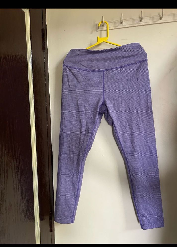 Purple Striped Leggings