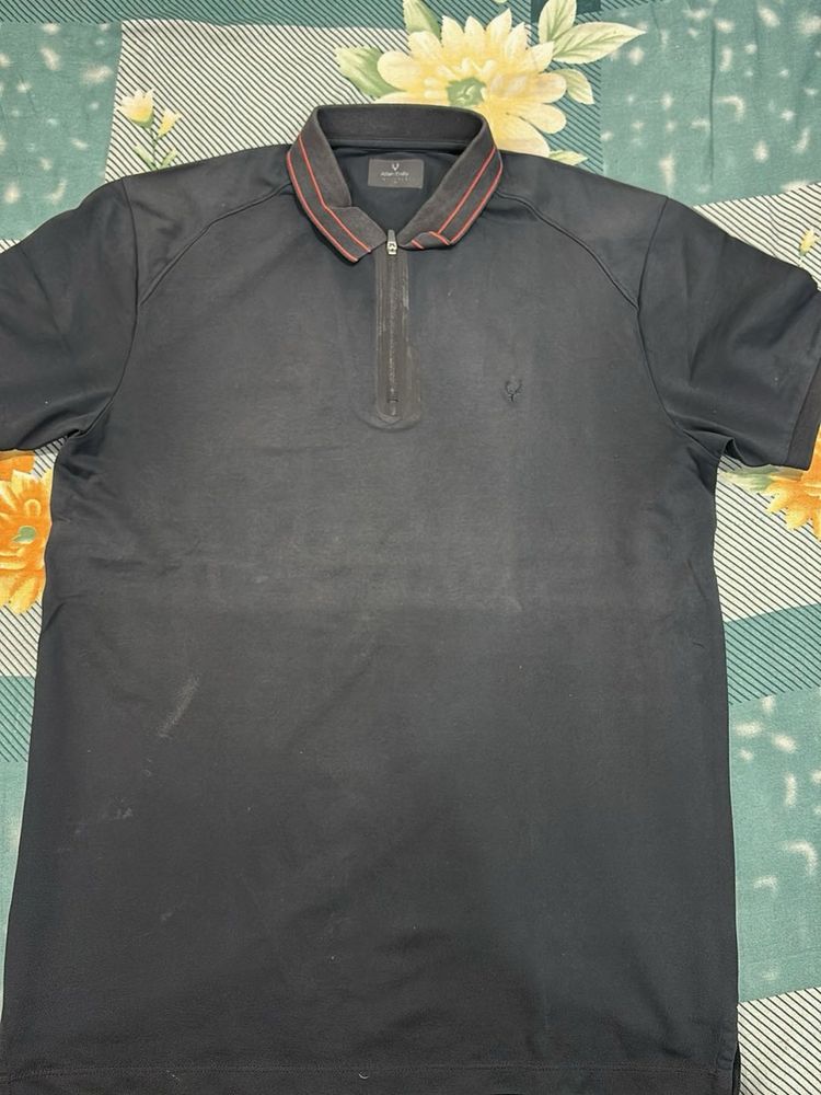 Stylish Black Polo with Unique Detail