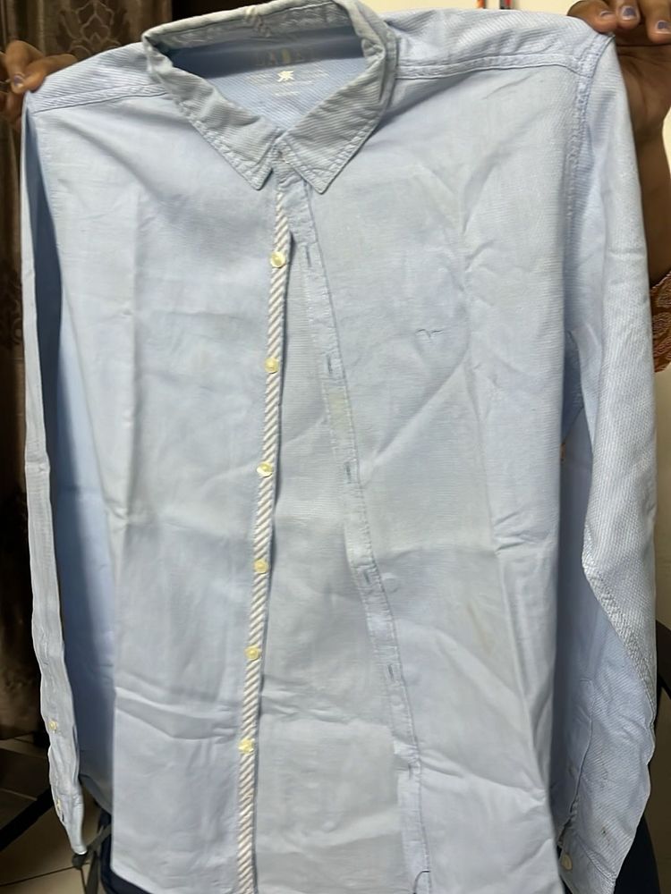 Men&#39;s Light Blue Long Sleeve Shirt