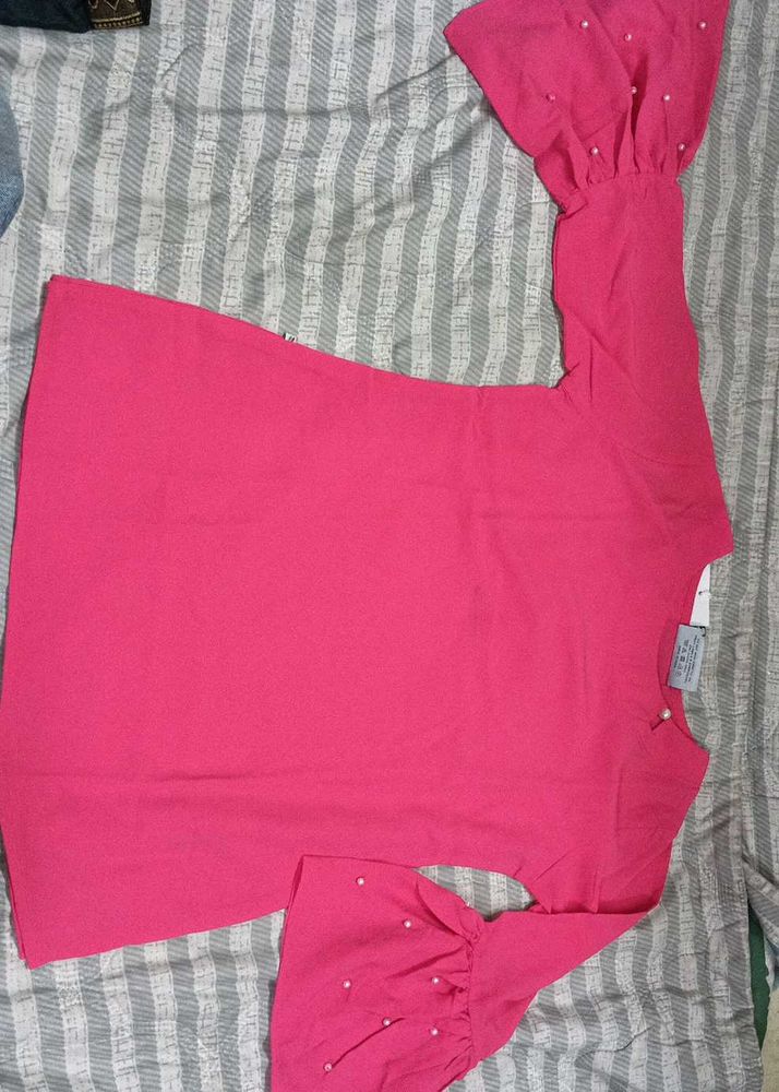 Pink Bell Sleeve Top