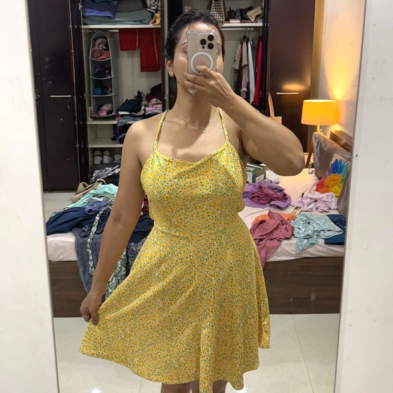 Yellow Backless Dress - Small size