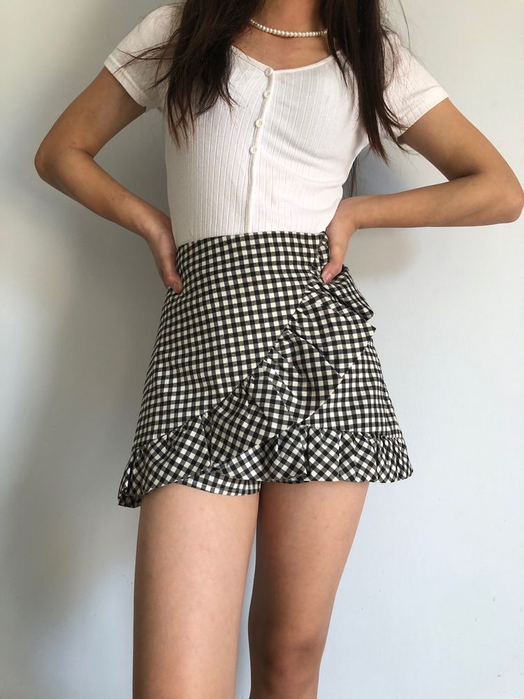 Gingham Skort