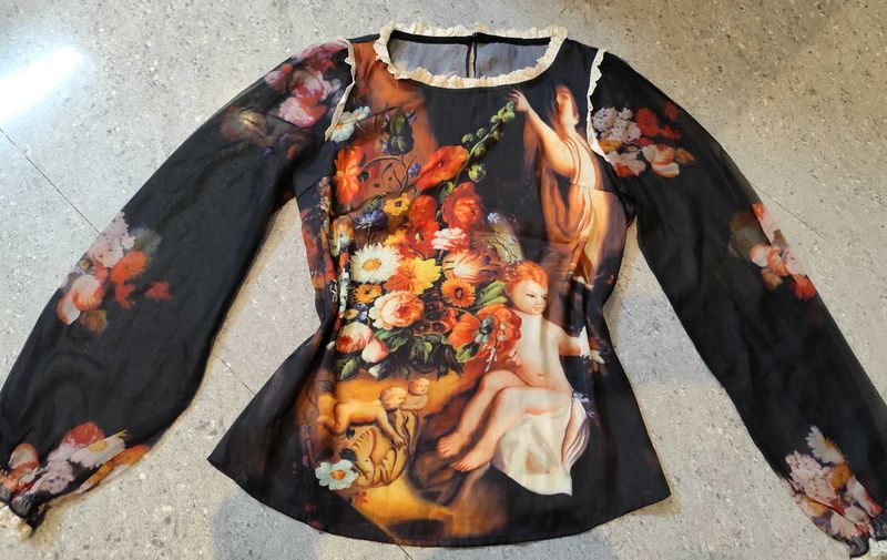 Vintage Child Detail Mesh Top