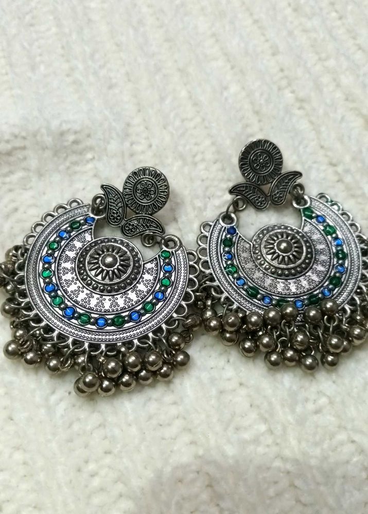 Oxidized Jhumka Earrings