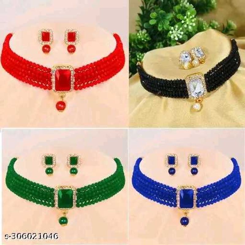 Pearl Necklace Set Of 4 Partywear