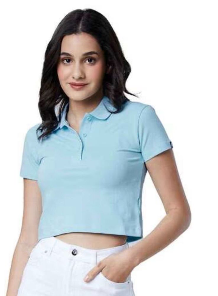 Cute Light Blue Crop Top