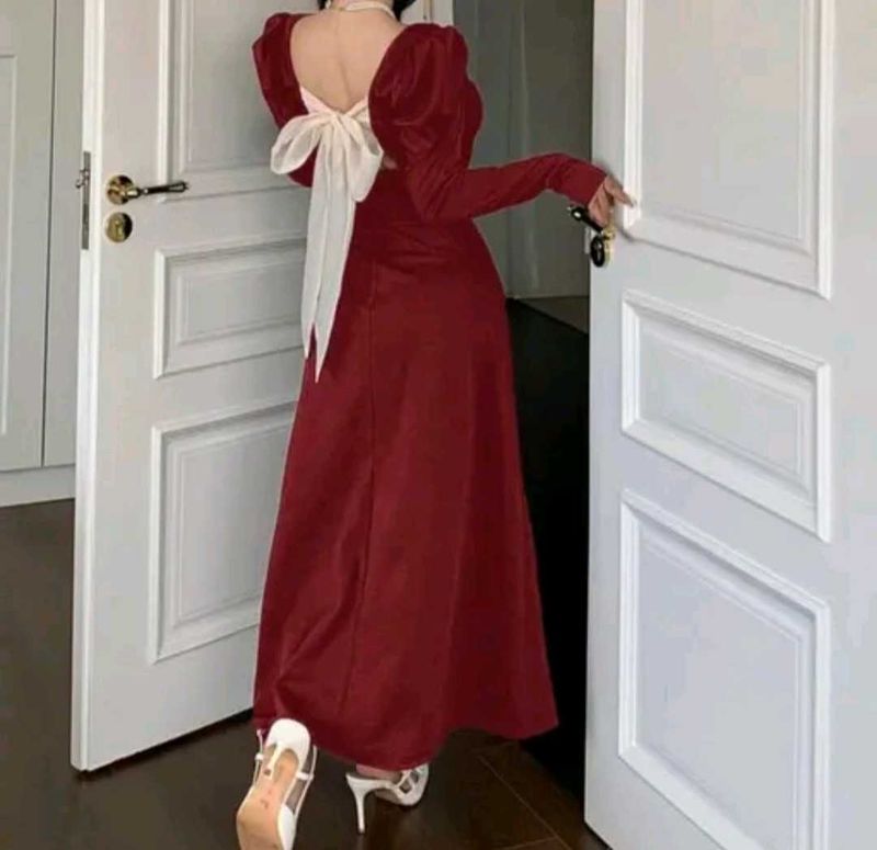 Elegant Maroon Maxi Dress