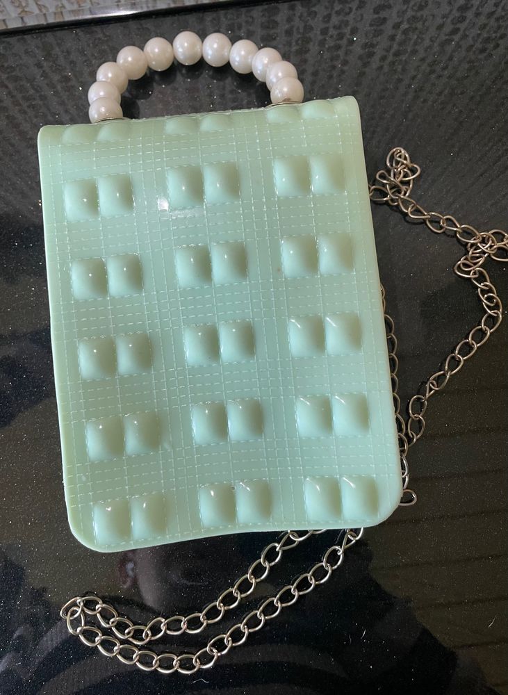 YSL Black Colour And Mint Green Sling Bag