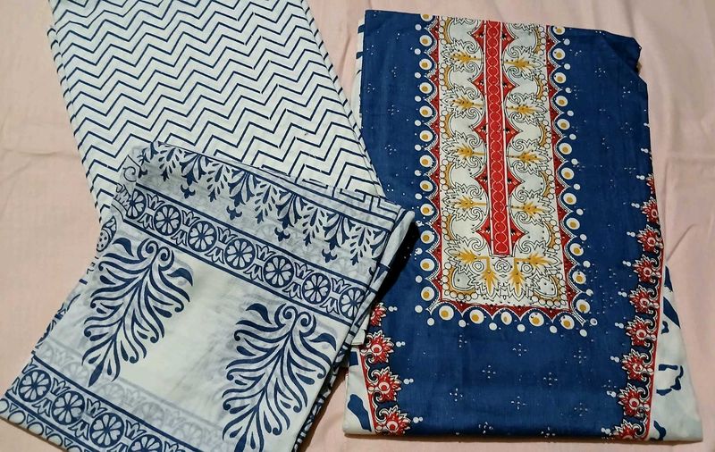Pretty Printed Suit Material 💙