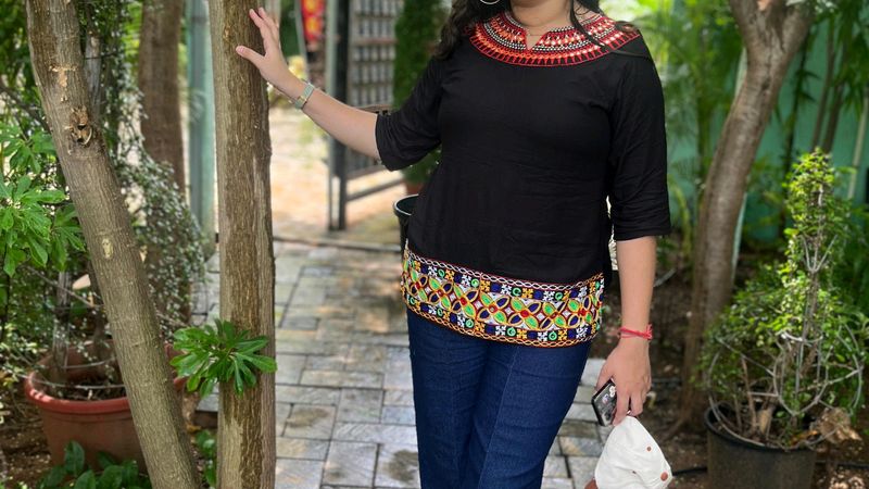 Black Work Short Kurta