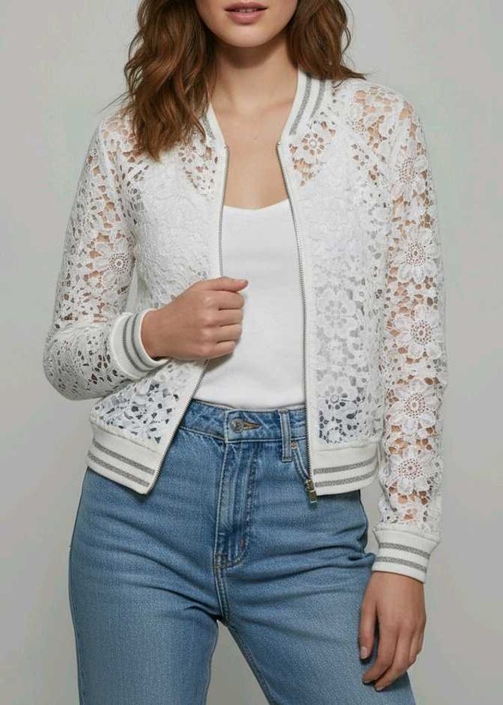 Lace Bomber Jacket