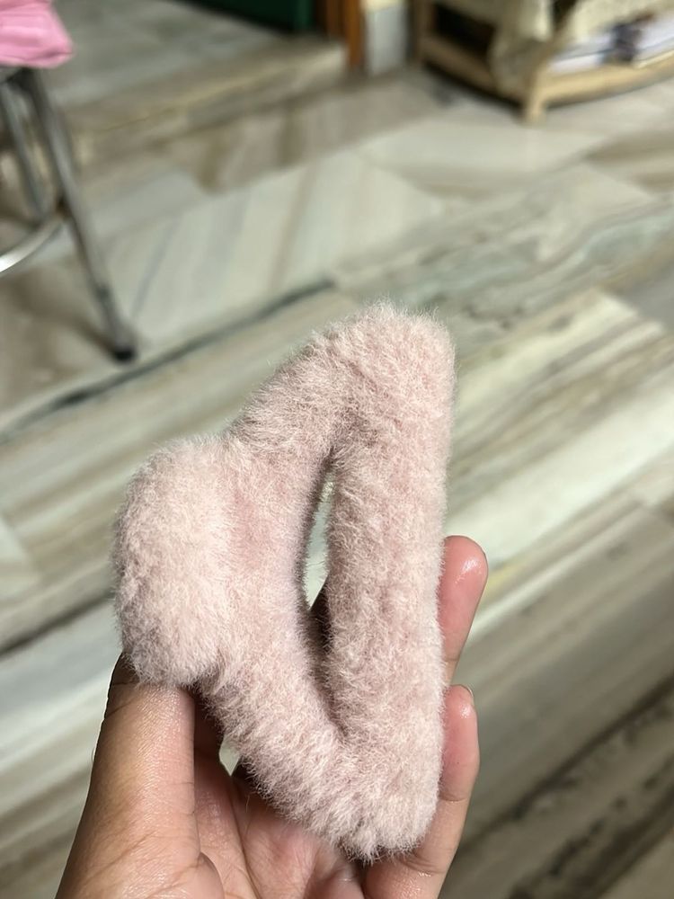 Fluffy Pink Hair Tie
