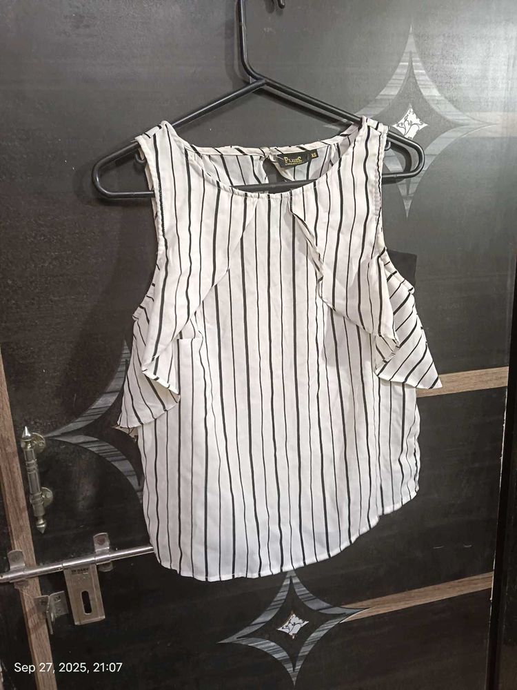 Striped Cold Shoulder Top