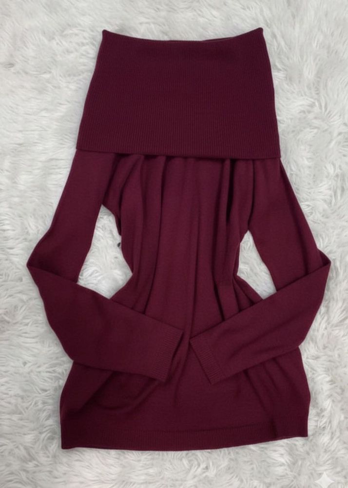 Burgundy Off-the-Shoulder Sweater