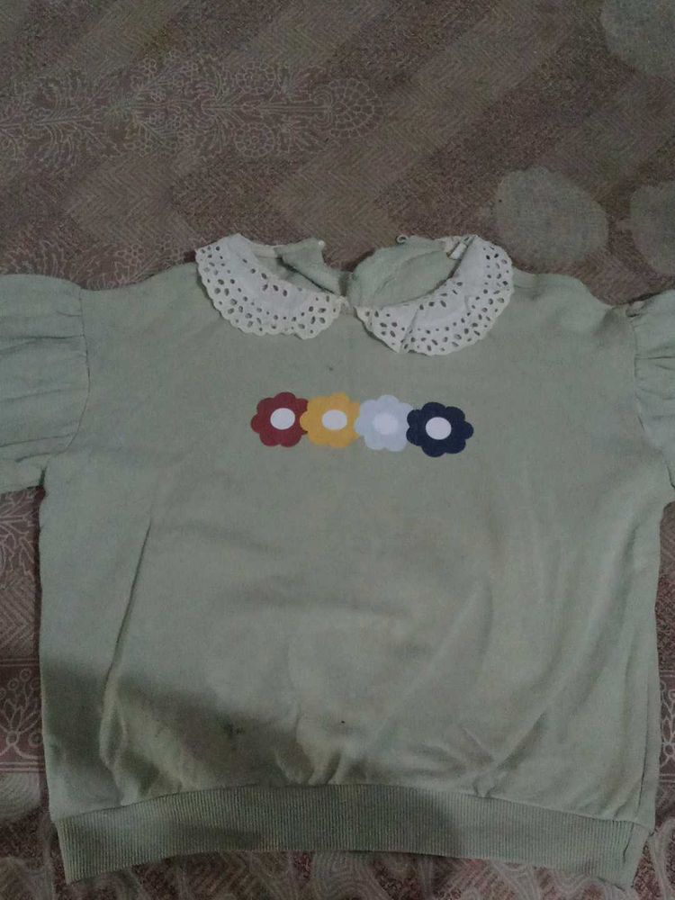 Cute Flower Applique Top
