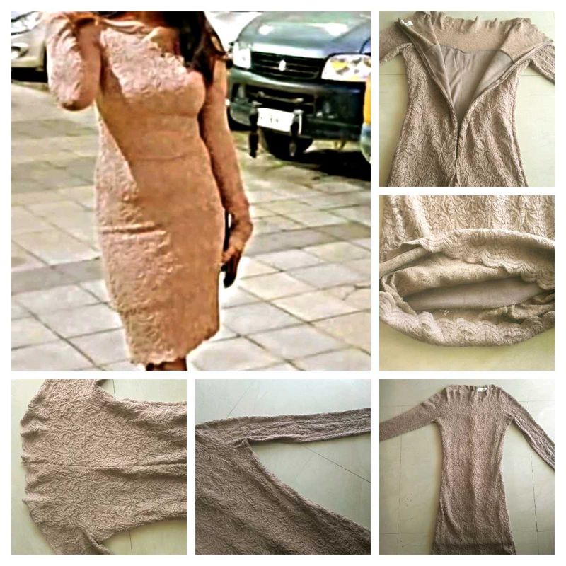 Lace Bodycon Dress – Slim Fit, Full Sleeve