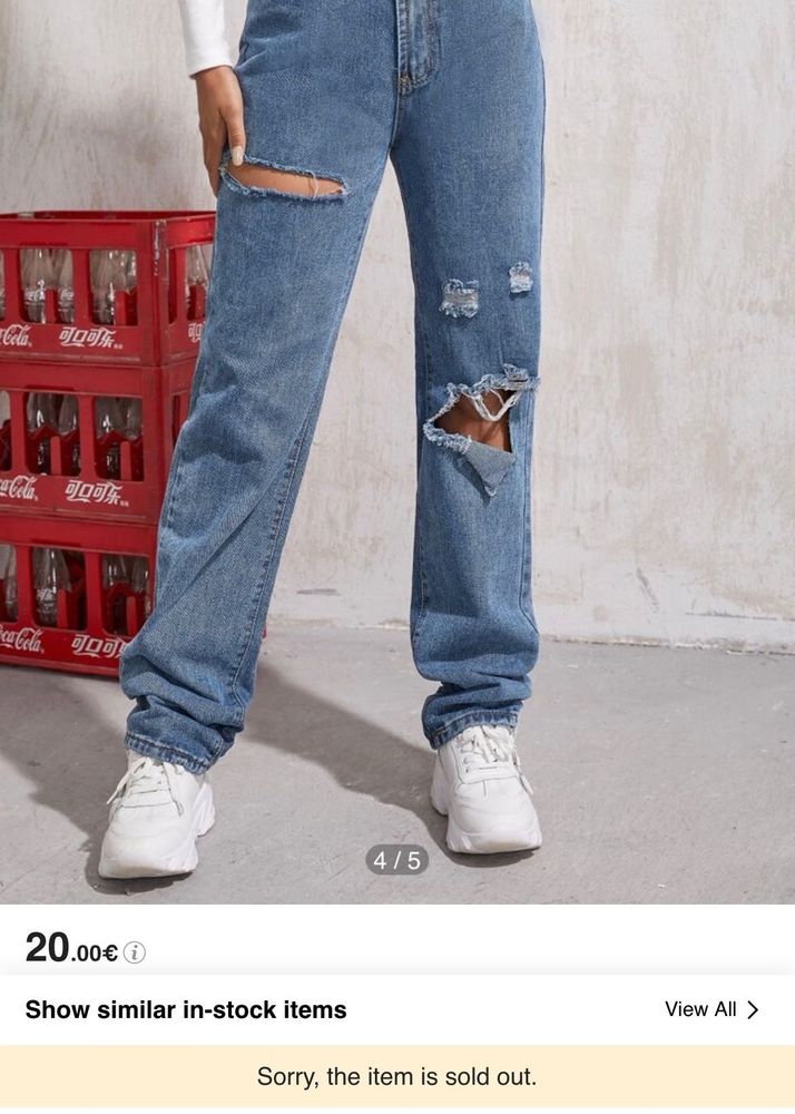 High Waist Ripped Boyfriend Jeans
