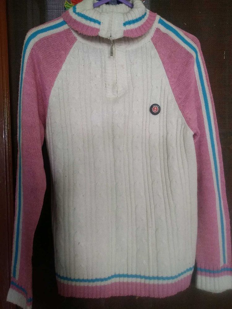 Beautiful White and Pink Girls Sweater