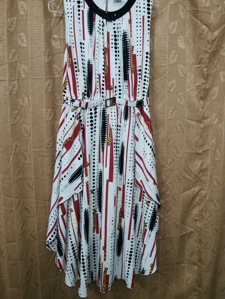 Patterned Midi Dress