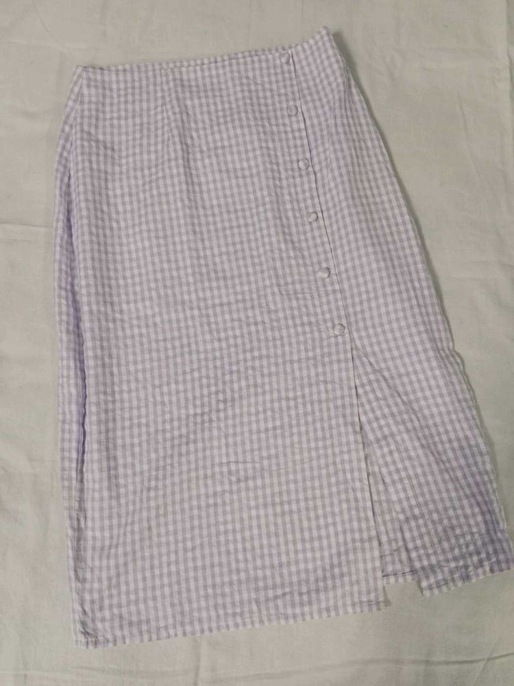 Purple striped skirt