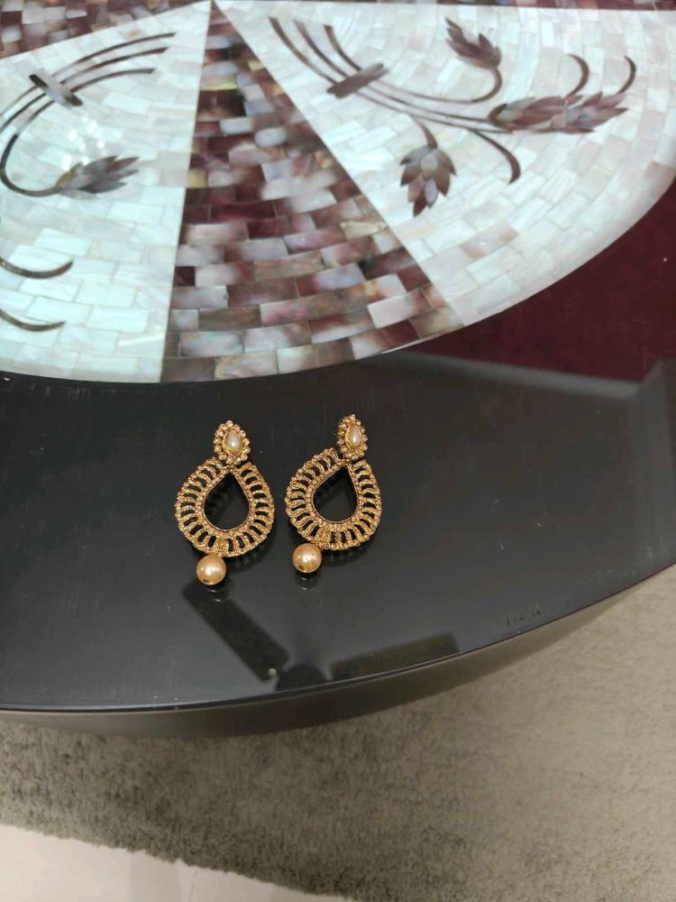 Gold Tone Drop Earrings