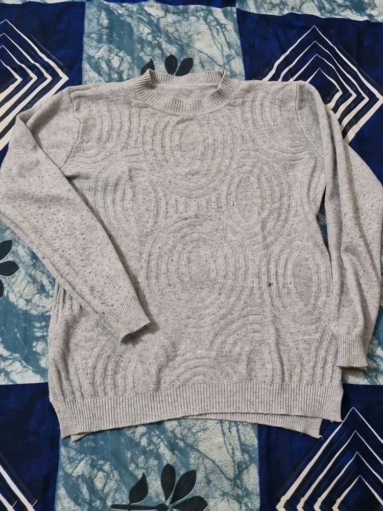 Cozy Grey Knit Sweater