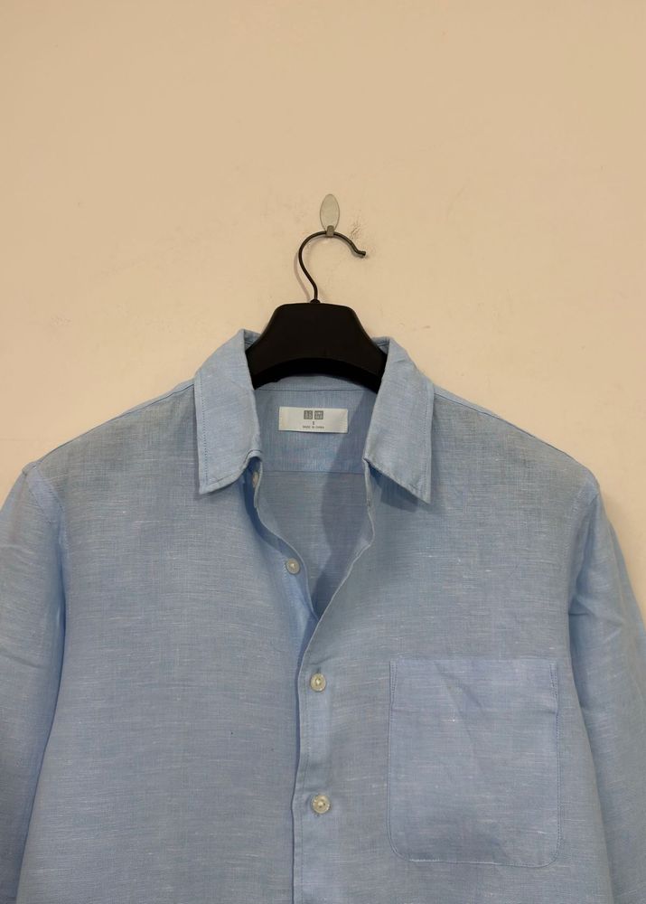 Uniqlo Linen Shirt - Light Blue