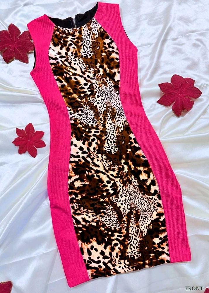 Pink Leopard Print Dress