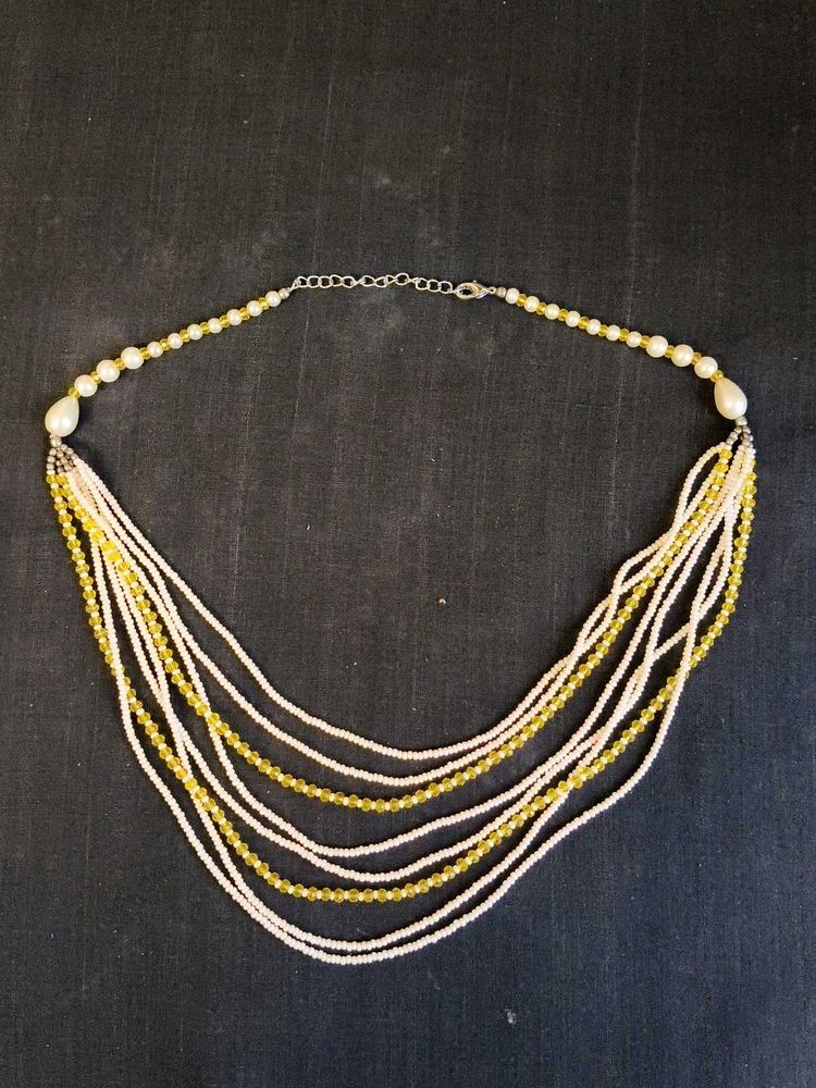 Elegant Multi-Strand Beaded Necklace with Pearl