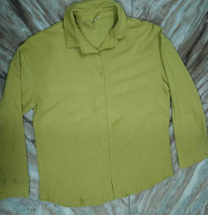 Olive Green Button-Down Shirt