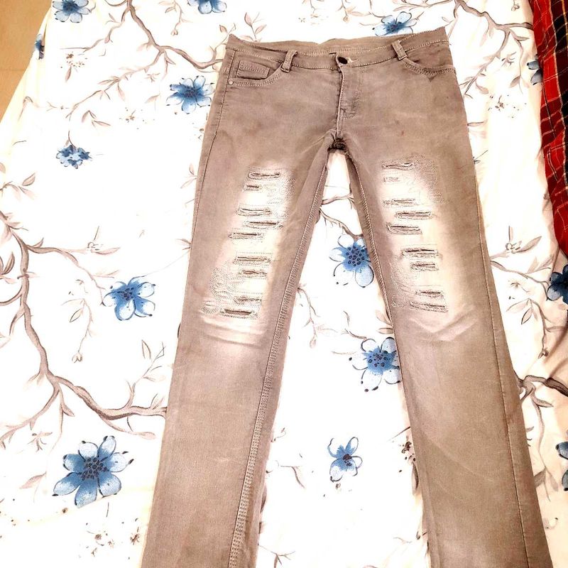 Ripped Gray Jeans