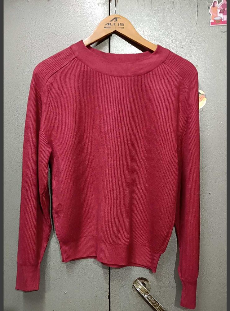 Burgundy Knit Sweater