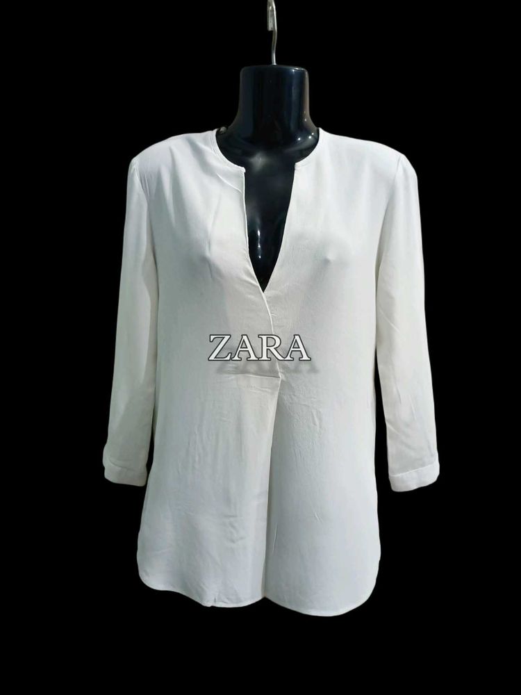 Zara White Tunic Top