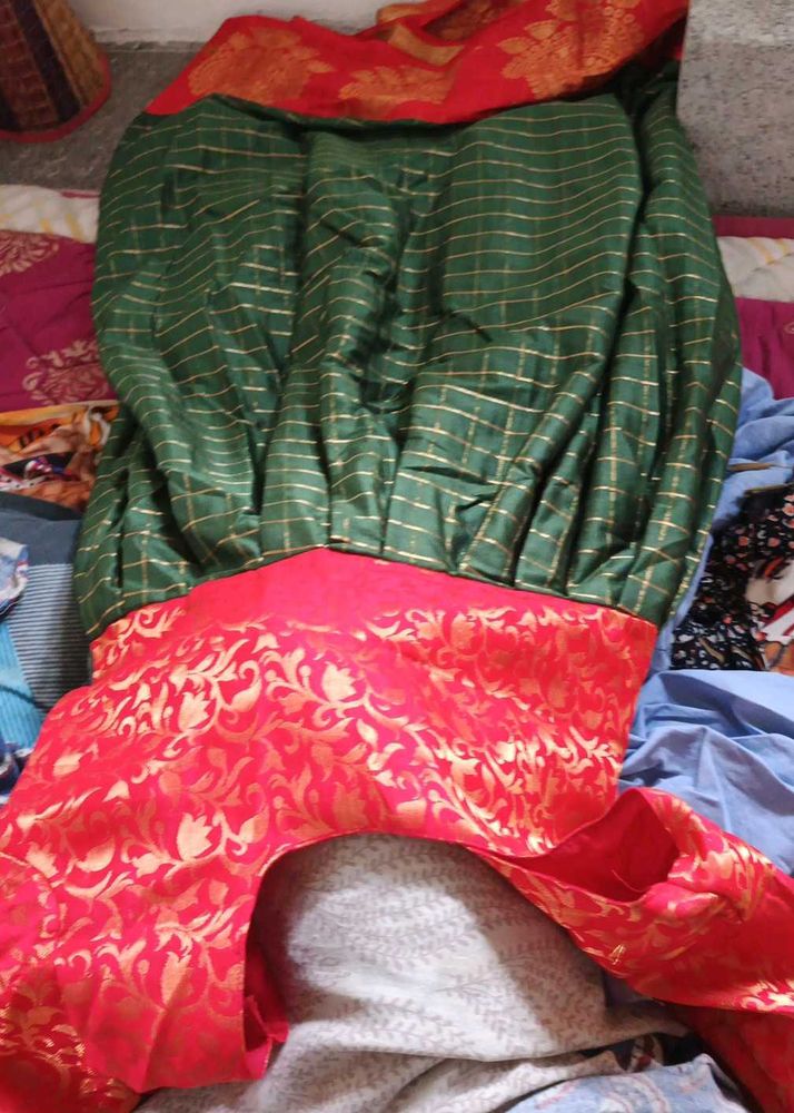 Green &amp; Red Ethnic Dress