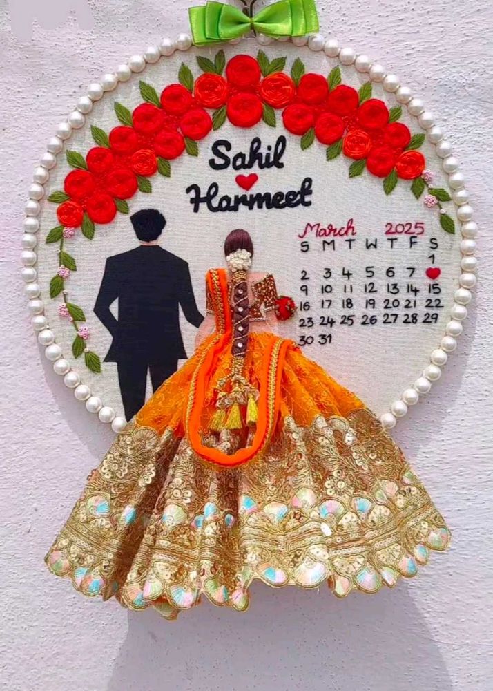 Custom Embroidered Wedding Date Hoop