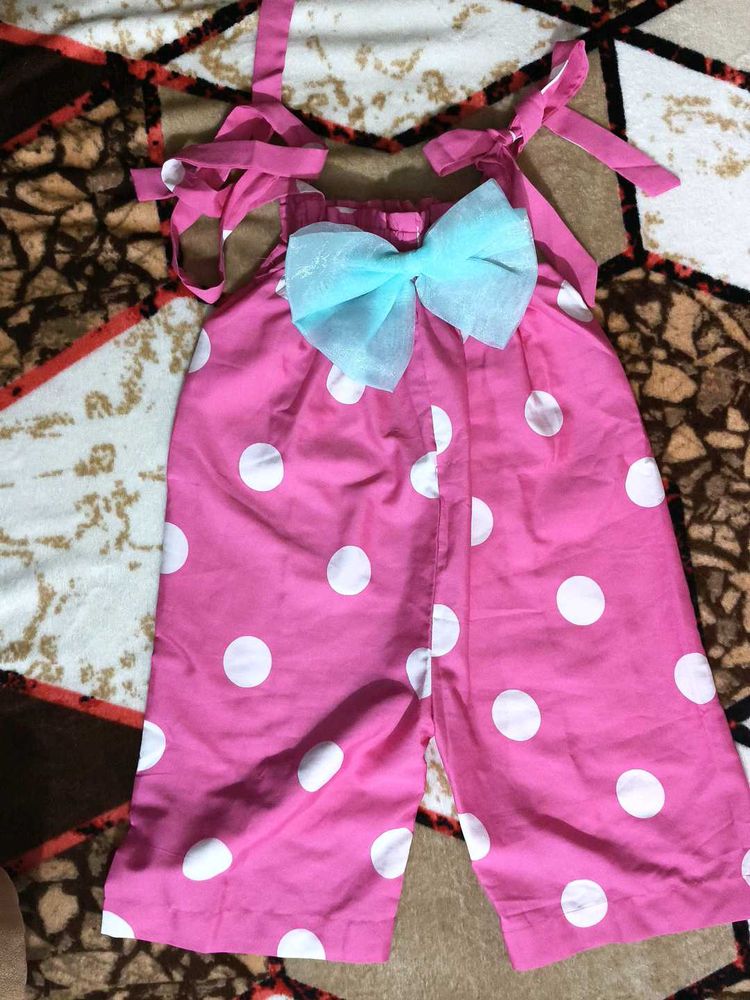 Pink Polka Dot Romper
