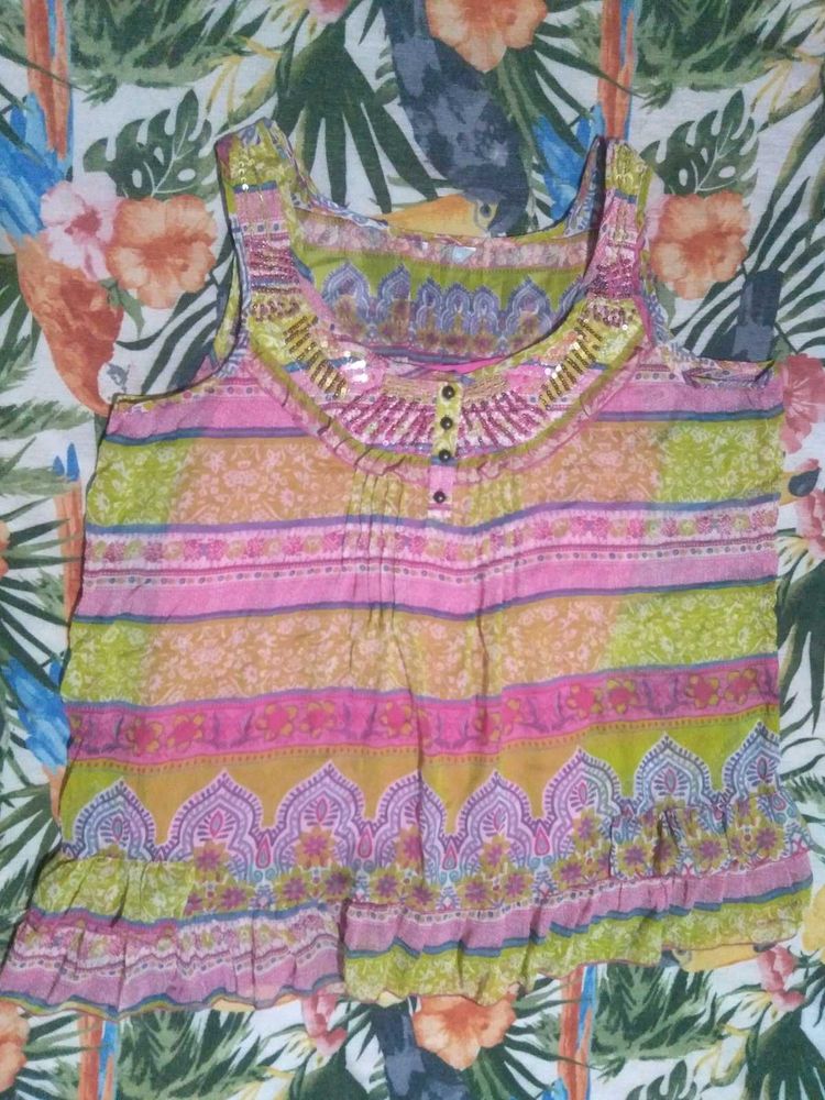 Colorful Sleeveless Top