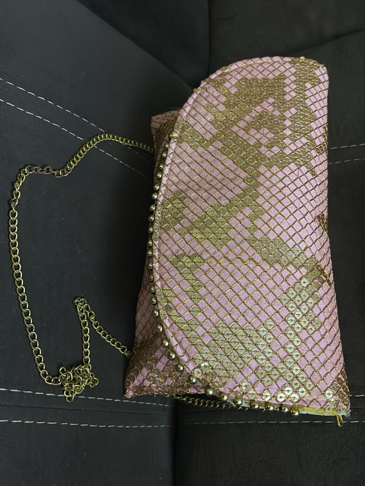 Pink &amp; Gold Evening Clutch