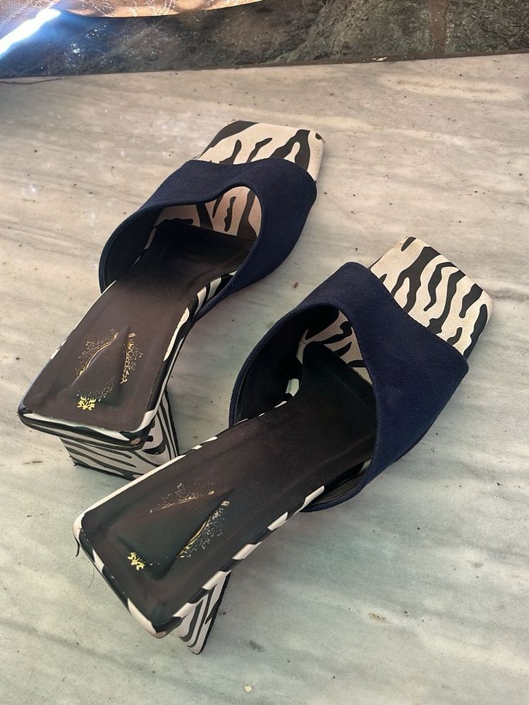 Zebra Print Mules