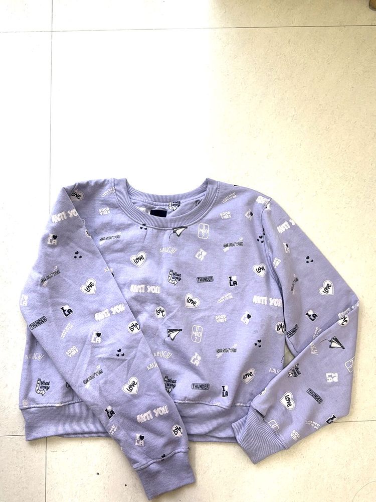 Cute Lavender Graphic Sweatshirt