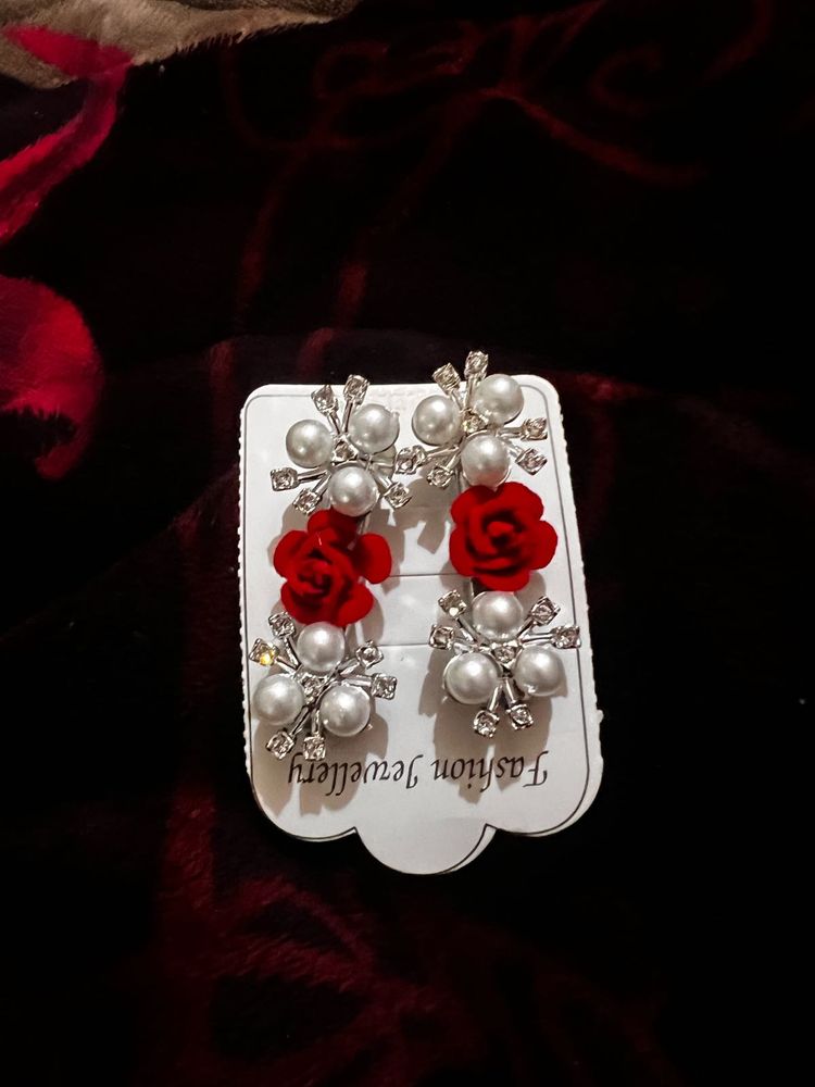 Pearl &amp; Rose Fashion Earrings
