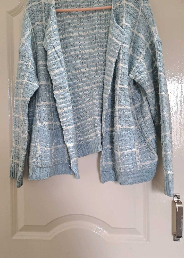 Blue Knit Cardigan