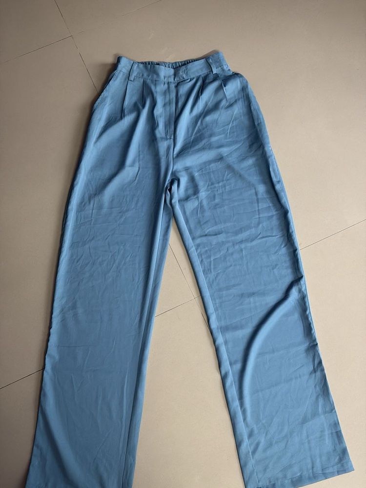 Blue Wide Leg Trousers