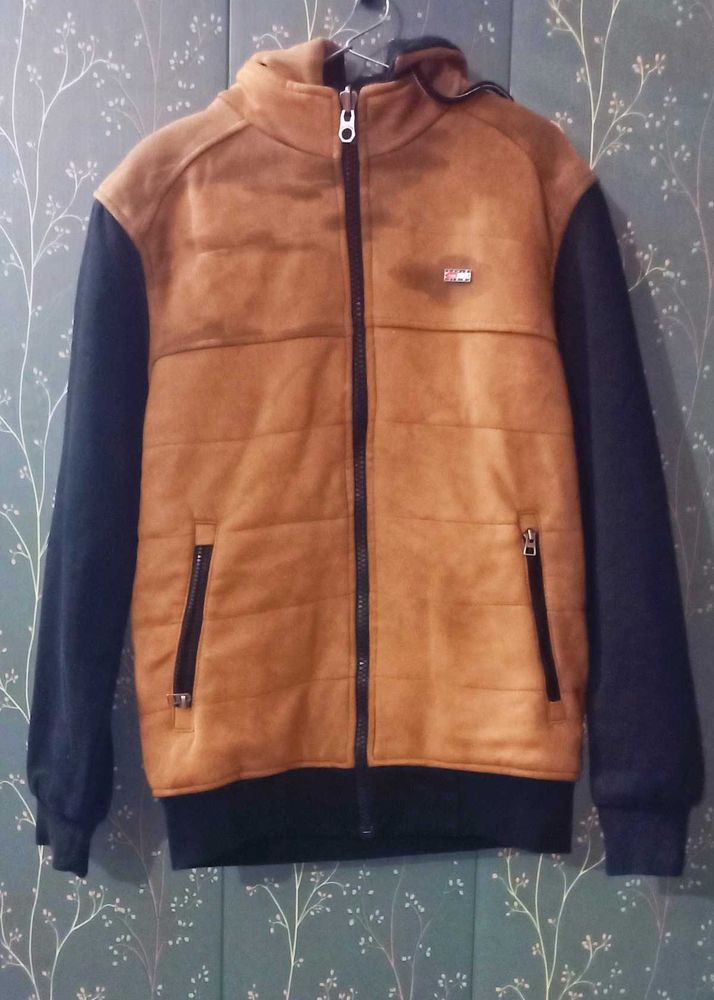 Brown &amp; Black Zippered Jacket size M