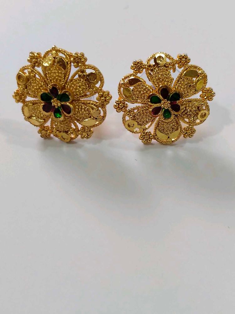 Gold Flower Earrings