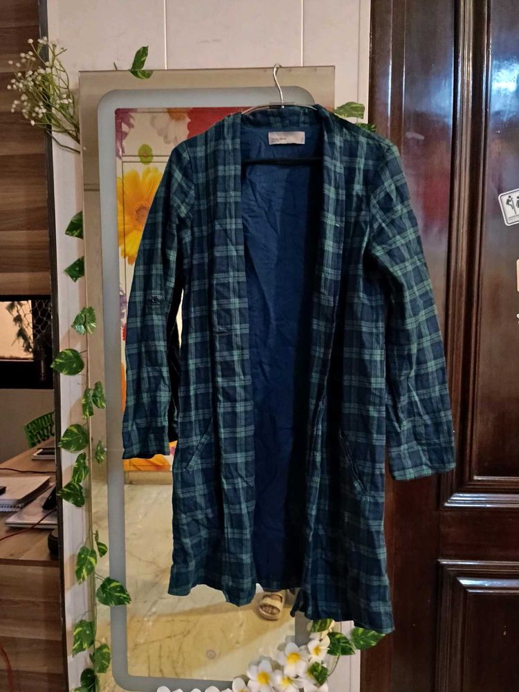 Plaid Open Front Cardigan