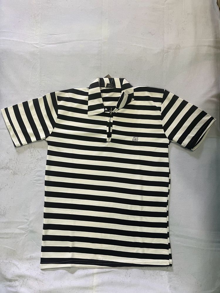 Mens Striped Polo T-Shirt